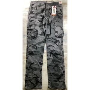 New With Tags Wrangler Gray Camo Cargo Regular Taper Pants Men's 36x34